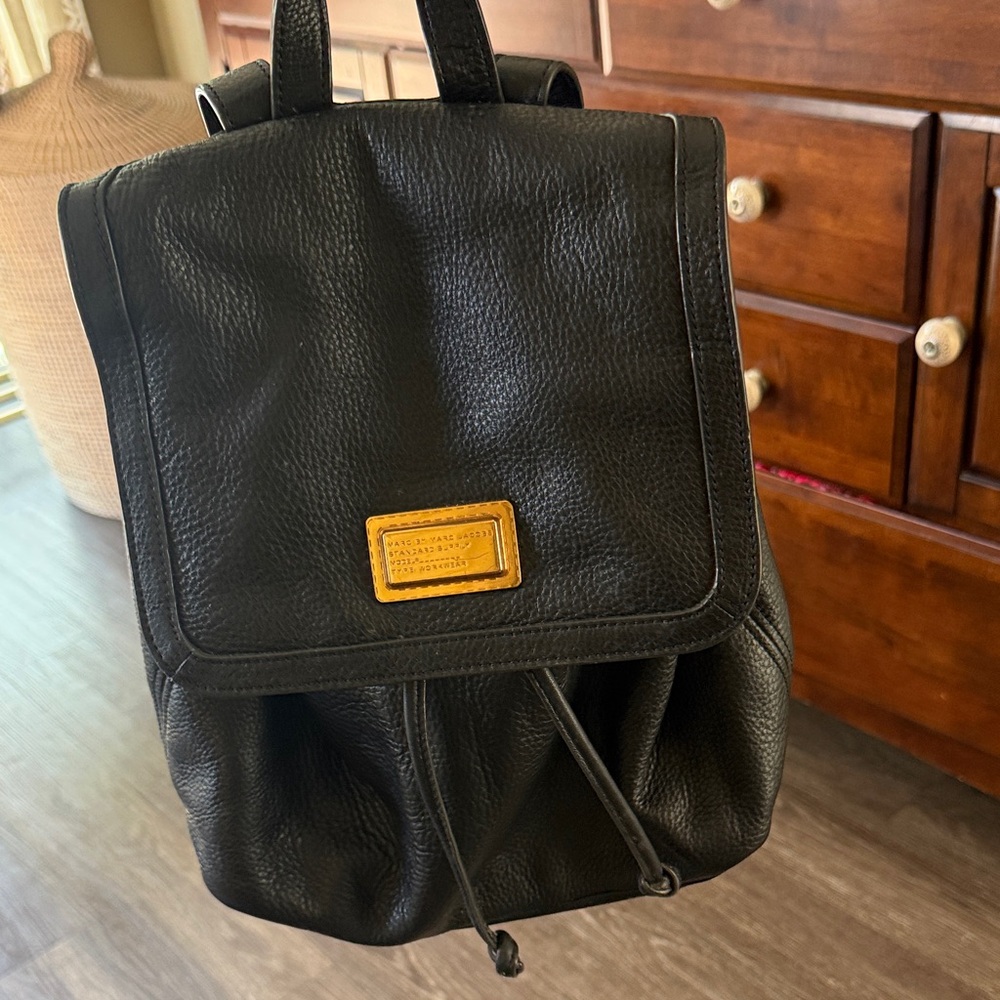 Marc By Marc Jacobs Black Backpack with Gold Label